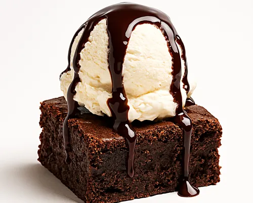 Brownie con helado img